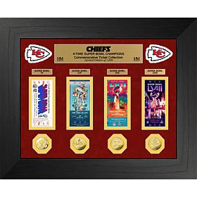 Officially Licensed NFL Chiefs Super Bowl Ticket, Gold Coin Collection