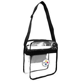 Officially Licensed NFL Clear Carryall Crossbody - Steelers