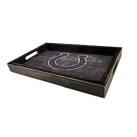 Officially Licensed NFL Colts Distressed Tray with Team Colors