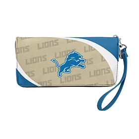 Officially Licensed NFL Detroit Lions Curve Zip Organizer Wallet