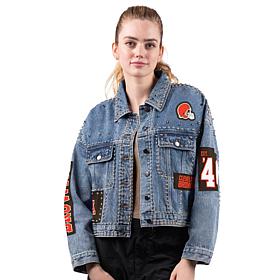 Officially Licensed NFL G34Her By Carl Banks Game Ball Denim Jacket