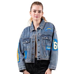Officially Licensed NFL G34Her By Carl Banks Game Ball Denim Jacket