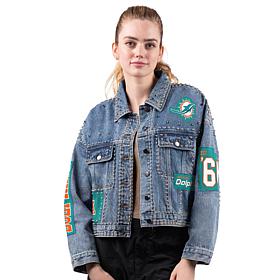 Officially Licensed NFL G34Her By Carl Banks Game Ball Denim Jacket