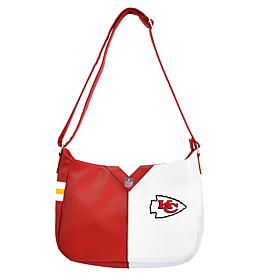 Officially Licensed NFL Kansas City Chiefs Pebble Split Hobo Bag