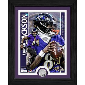 Officially Licensed NFL Lamar Jackson Silver-Plated Coin Photo Mint