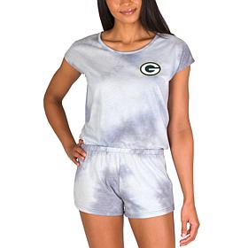 Officially Licensed NFL Marina Ladies Knit SS Romper - Packers