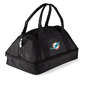 Officially Licensed NFL Miami Dolphins Black Potluck Casserole Tote 