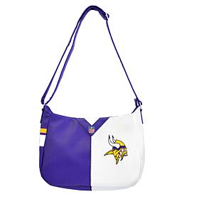 Officially Licensed NFL Minnesota Vikings Pebble Split Hobo Bag