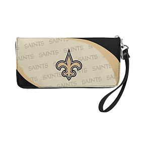 Officially Licensed NFL New Orleans Saints Curve Zip Organizer Wallet