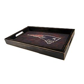 Officially Licensed NFL Patriots Distressed Tray with Team Colors