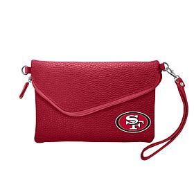 Officially Licensed NFL Pebble Fold Over Crossbody Purse - 49ers
