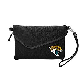Officially Licensed NFL Pebble Fold Over Crossbody Purse - Jaguars 