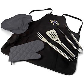 Officially Licensed NFL Picnic Time Apron Tote Pro Grill Set - Ravens