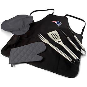 Officially Licensed NFL Picnic Time Apron Tote Pro Grill Set Patriots