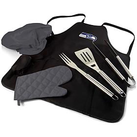 Officially Licensed NFL Picnic Time Apron Tote Pro Grill Set Seahawks