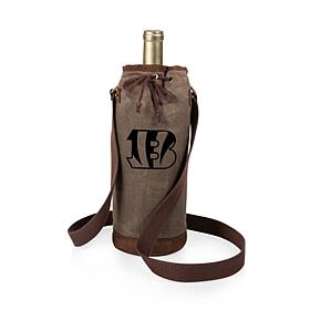 Officially Licensed NFL Picnic Time Waxed Canvas Wine Tote Bengals