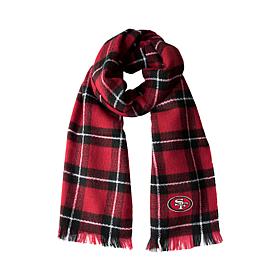 Officially Licensed NFL Plaid Blanket Scarf - San Francisco 49ers 