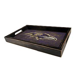 Officially Licensed NFL Ravens Distressed Tray with Team Colors
