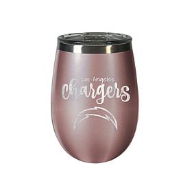 Officially Licensed NFL Rose Gold Wine Tumbler - Los Angeles Chargers