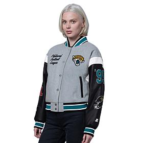 Officially Licensed NFL Starter Women's Cropped Varsity Jacket by Glll