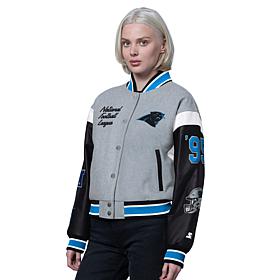 Officially Licensed NFL Starter Women's Cropped Varsity Jacket by Glll