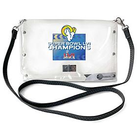 Officially Licensed NFL Super Bowl 56 Champs Rams Clear Envelope Purse
