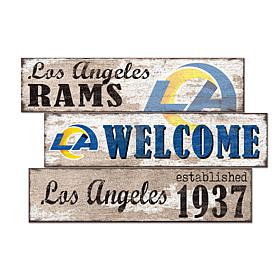 Officially Licensed NFL Welcome 3 Plank Wall Sign - Los Angeles Rams