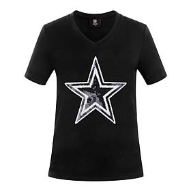 Officially Licensed NFL Women's Sequin Logo Tee from Fabgating by Cucé
