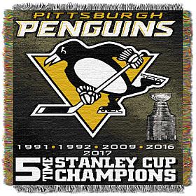 Officially Licensed NHL Commemorative Woven Tapestry Throw - Penguins