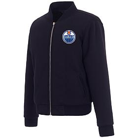 Officially Licensed NHL Edmonton Oilers Ladies Fleece & Nylon Jacket