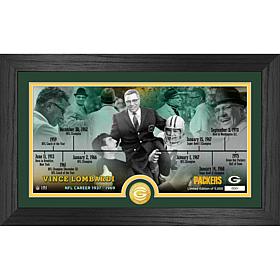 Officially Licensed Vince Lombardi Packers Career Timeline Coin Mint