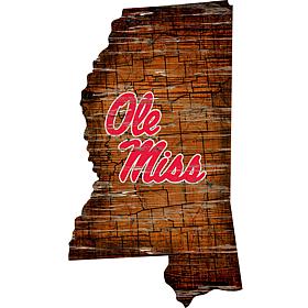 Ole Miss State Distressed State with Logo