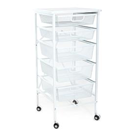 Origami 5-Drawer Cart with Wooden Top