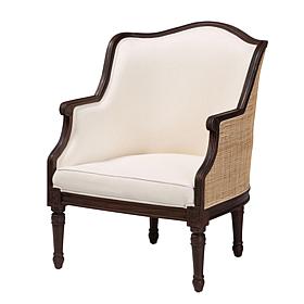 Ornella Traditional French Accent Chair with Rattan Accents