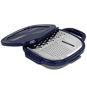 Oster Flat Bluemarine 3-Piece Grater and Container Set in Navy