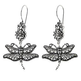 Ottoman Silver Jewelry Collection Dragonfly Filigree Drop Earrings