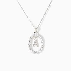 Oval Framed Initial Pendant Necklace