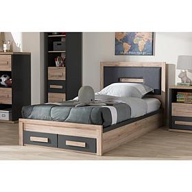 Pandora Two-Tone 2-Drawer Twin Size Storage Platform Bed