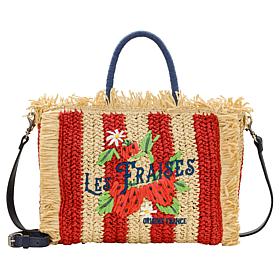 Patricia Nash Les Fraises Woven Tote with Adjustable Strap