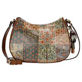 Patricia Nash Sascha Leather Hobo Bag with Flower Tassel