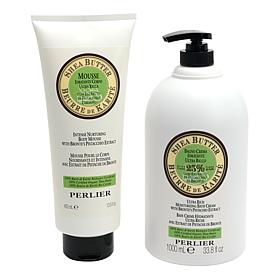 Perlier Shea Butter Pistachio Shower Cream + Body Mousse