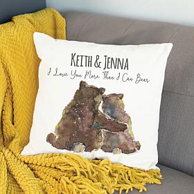 Personalized Bear Couple Throw Pillow