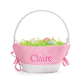 Personalized Easter Basket with Pink Liner 