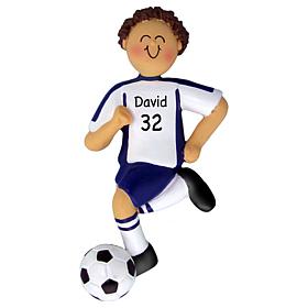 Personalized Male Soccer Ornament
