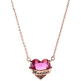 Personalized Name Wrapped Iridescent Heart Necklace