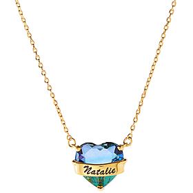 Personalized Name Wrapped Iridescent Heart Necklace