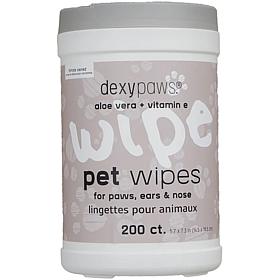Pet Cleansing Wipes Canister Aloe Vera 200ct