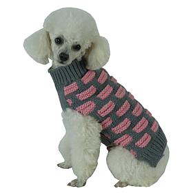 Pet Life Fashion Weaved Designer Ribbed Turtle Neck Dog Sweater
