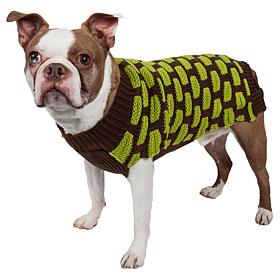 Pet Life Fashion Weaved Designer Ribbed Turtle Neck Dog Sweater