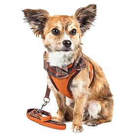 Pet Life Mesh 2-in-1 Adjustable Dog Harness-Leash with Bow Tie